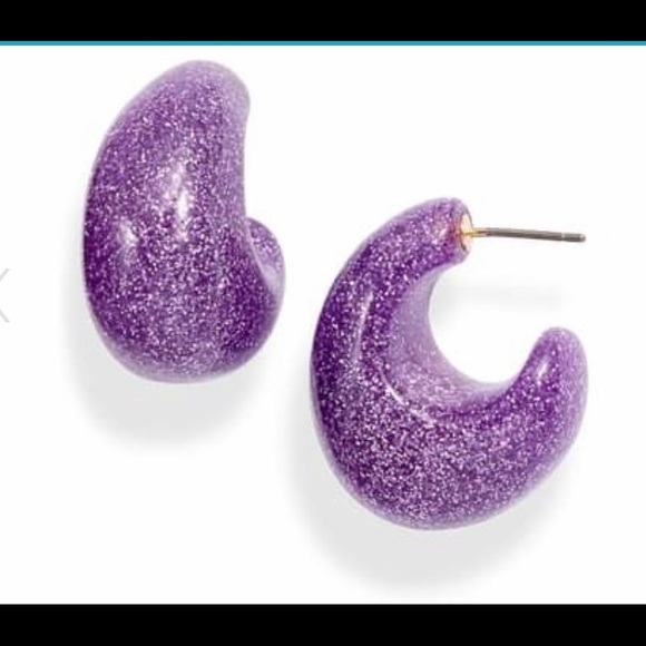 Kate Spade ♠️ NY - Glitter Huggie Hoopes - Picture 2 of 2